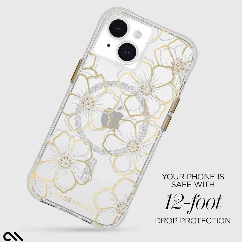 Case-Mate Floral Gems Series Hardshell Protective Cover For Apple iPhone 14 Pro